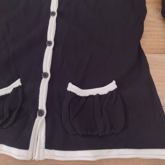 Javier Simorra Barcelona Black Button Front Lightweight Blouse w Pockets Size 4 - Picture 6 of 10